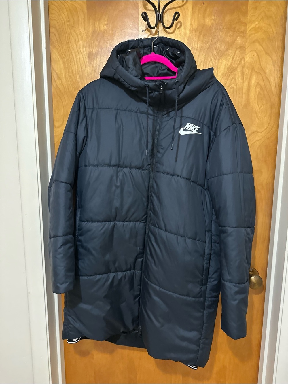 Nike Black Puffer Hooded Coat